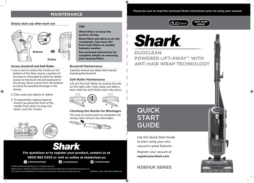 Shark DuoClean Powered Lift-Away NZ801UK Series User manual