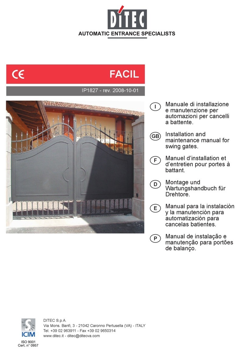 DITEC FACIL Installation and maintenance manual