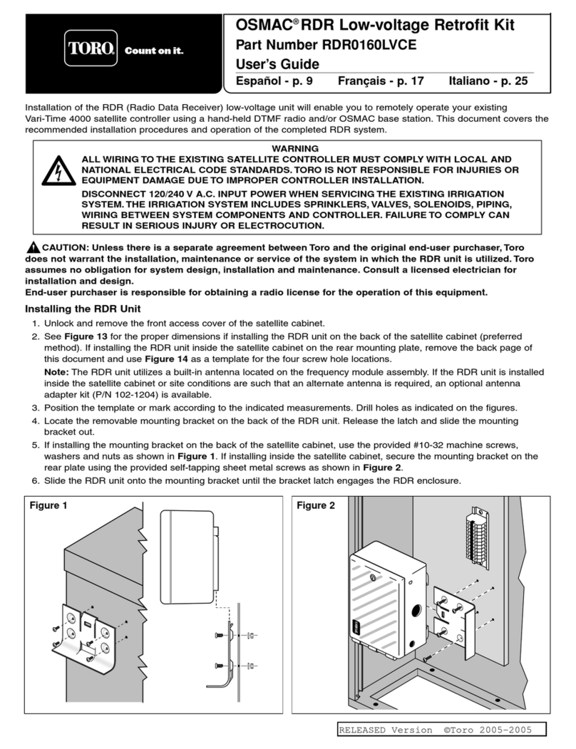 Toro OSMAC RDR0160LVCE User manual