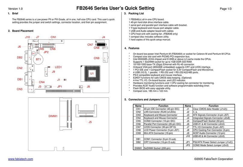 FabiaTech FB2646 Series User instructions