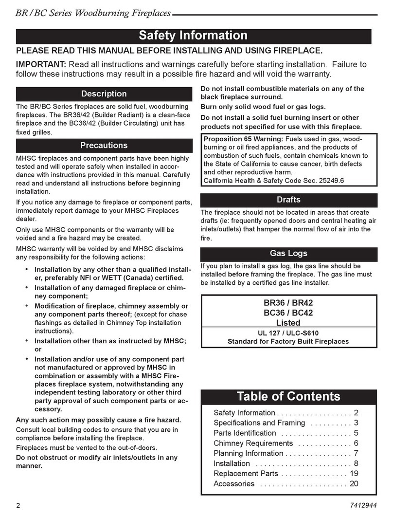 Monessen Hearth BR Series User manual