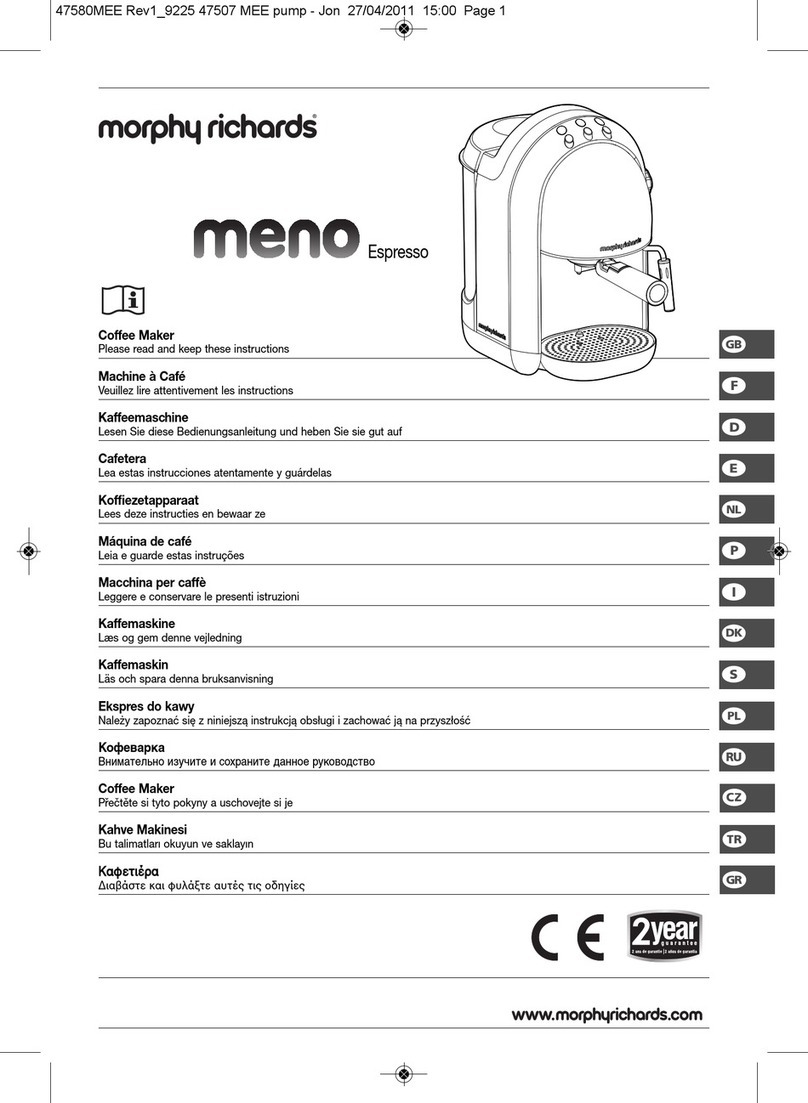 Morphy Richards meno Espresso User manual Morphy Richards meno Espresso User manual
