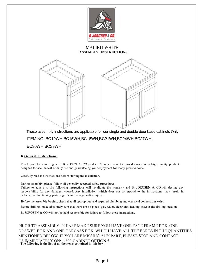 B. JORGSEN & CO Malibu White BC12WH Assembly instructions