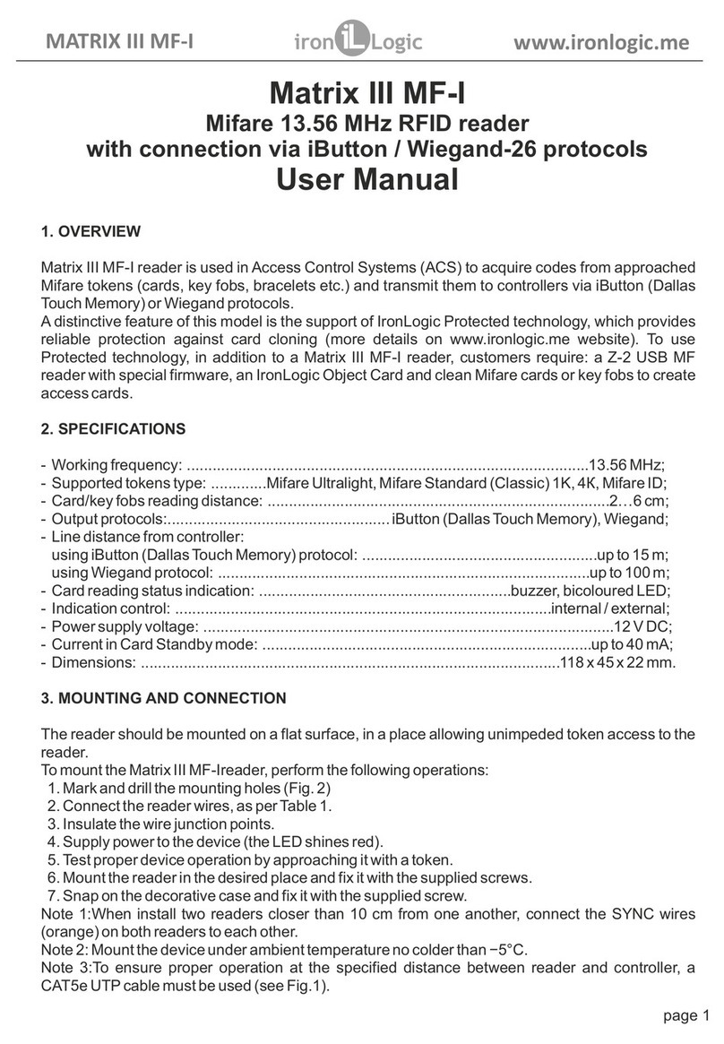 Iron logic Matrix III MF-I user manual