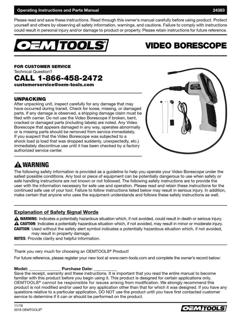 OEM Tools 24383 Operating instructions and parts manual