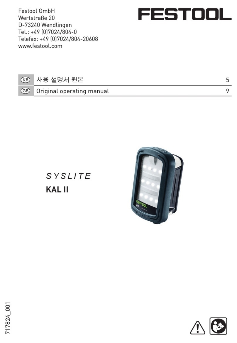 Festool SYSLITE KAL II Installation instructions