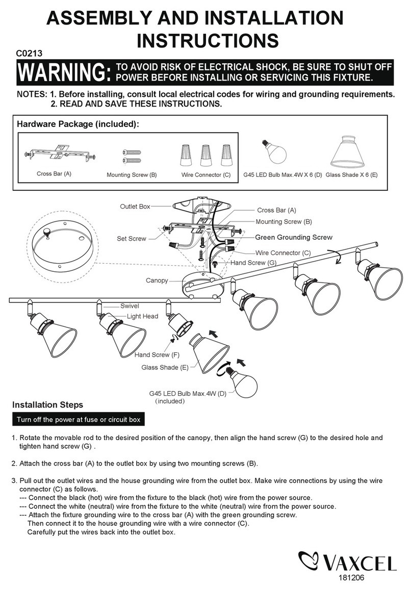 Vaxcel C0213 Assembly and installation instructions
