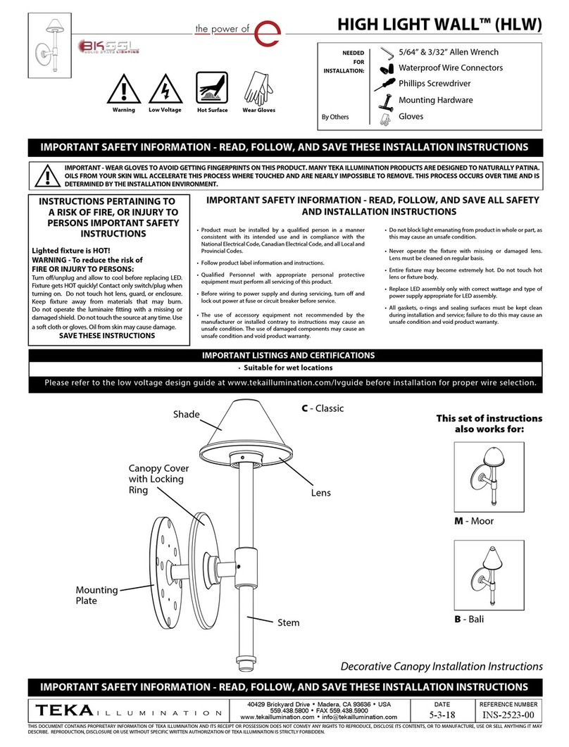 Teka HIGH LIGHT WALL installation instructions
