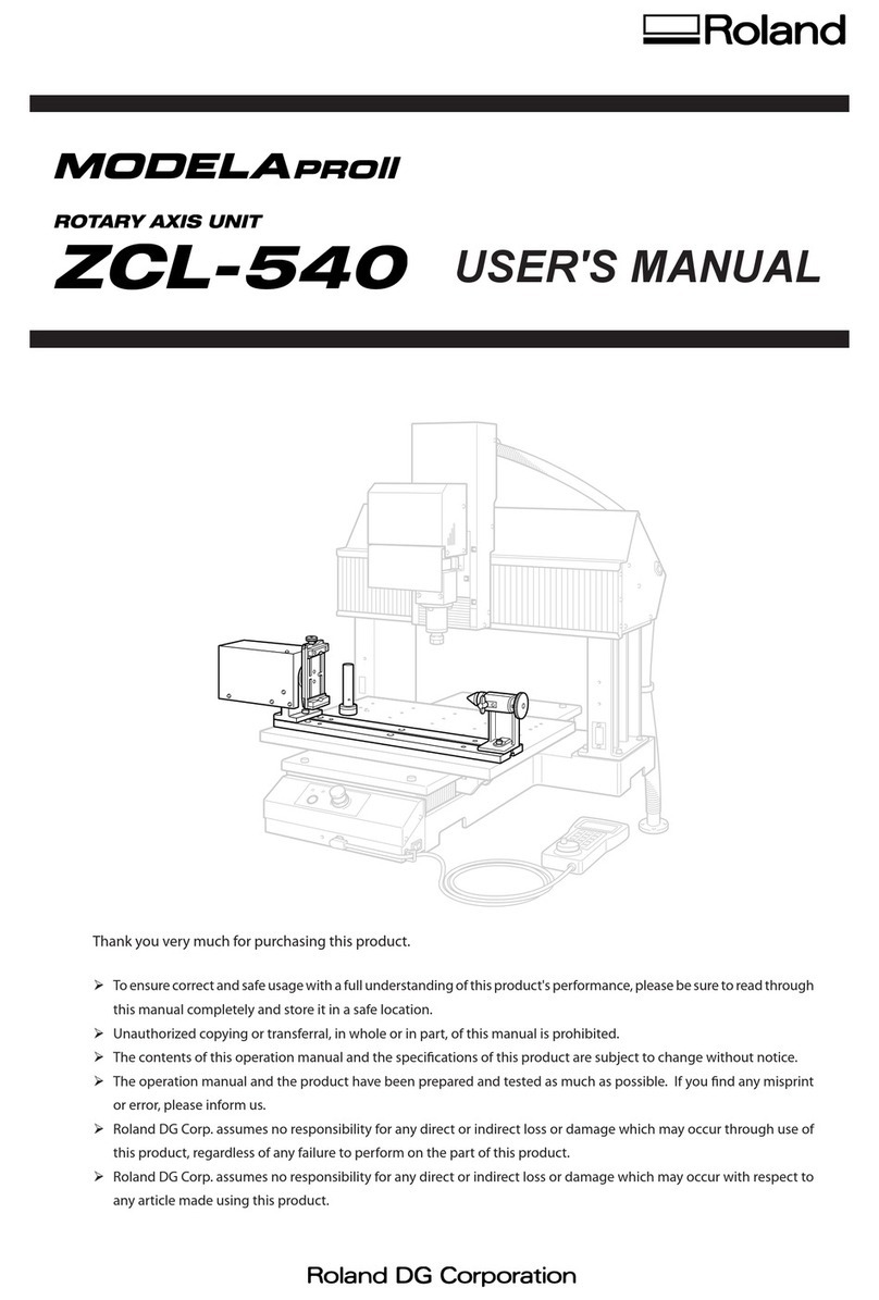 Roland MODELA Pro II ZCL-540 User manual