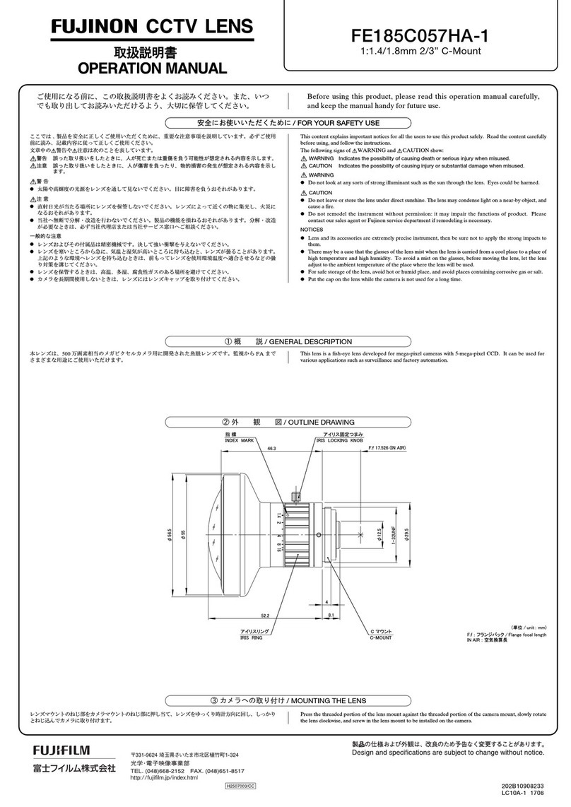 FUJINON FE185C057HA-1 Operation manual