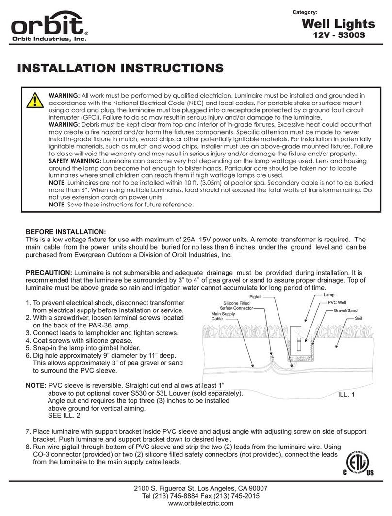 Orbit Well Lights 5300S installation instructions
