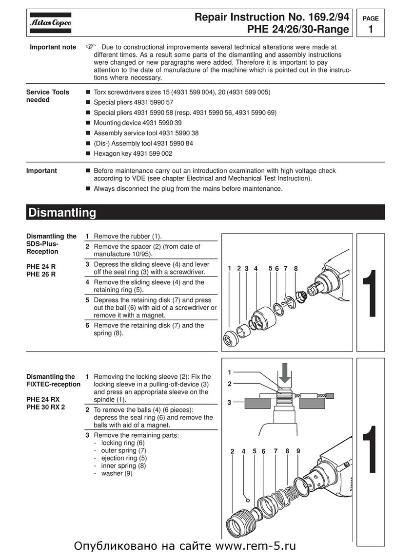 Atlas Copco PHE 24 Series Repair instruction