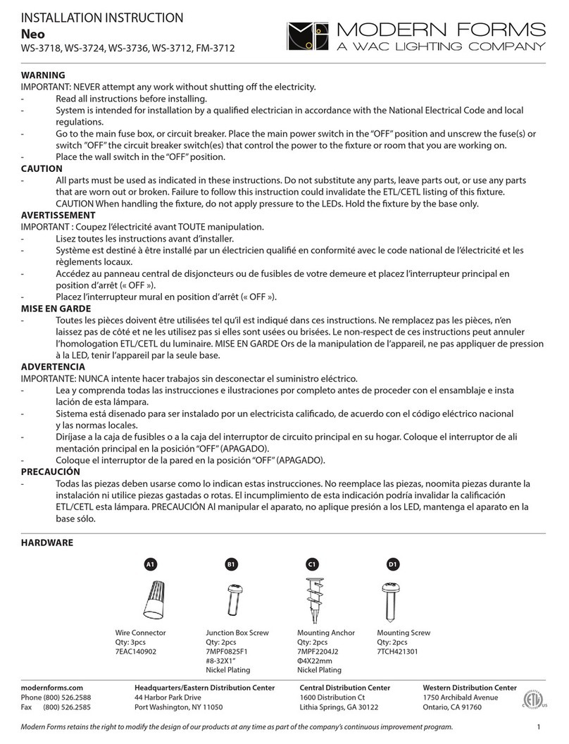 Modern Forms Neo Series User manual