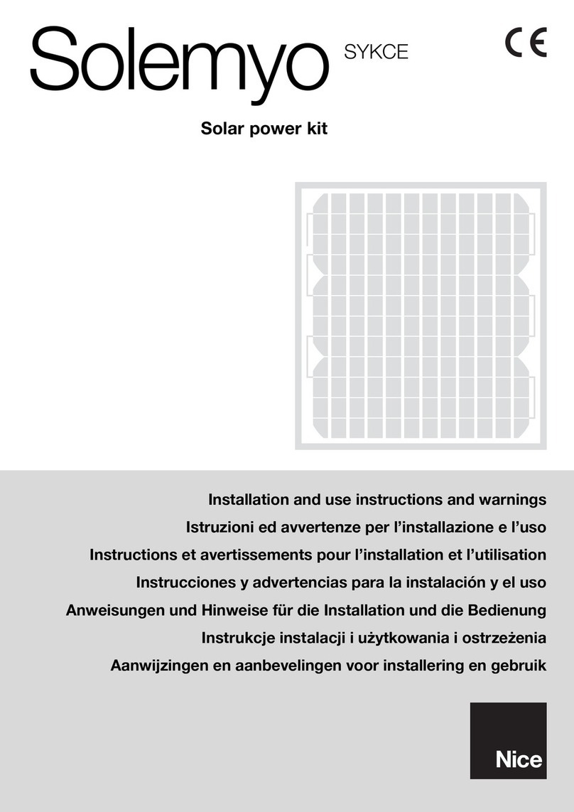 Nice Solemyo SYKCE Installation and use instructions and warnings