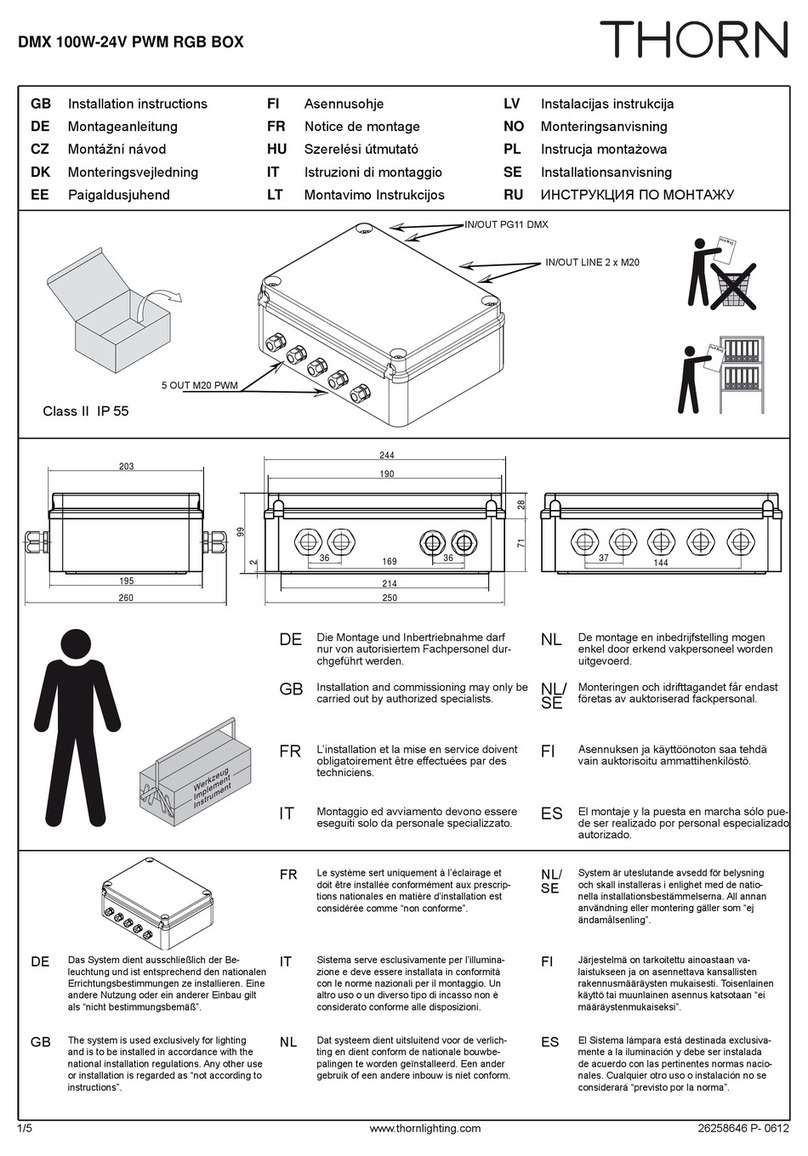 Thorn DMX 100W-24V PWM RGB BOX installation instructions