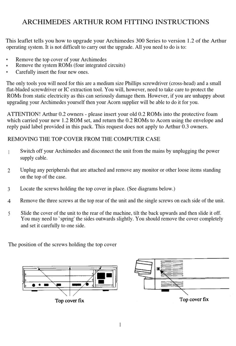 Acorn Archimedes 300 series Fitting instructions