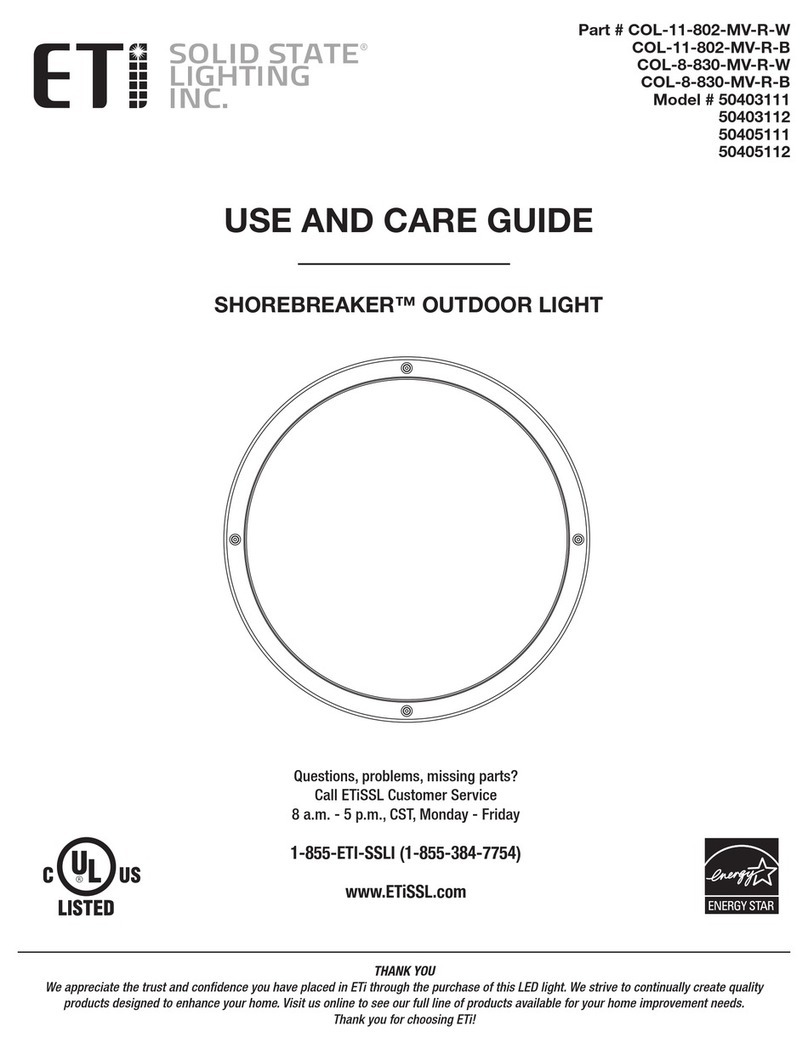 ETI SHOREBREAKER Series Use and care guide