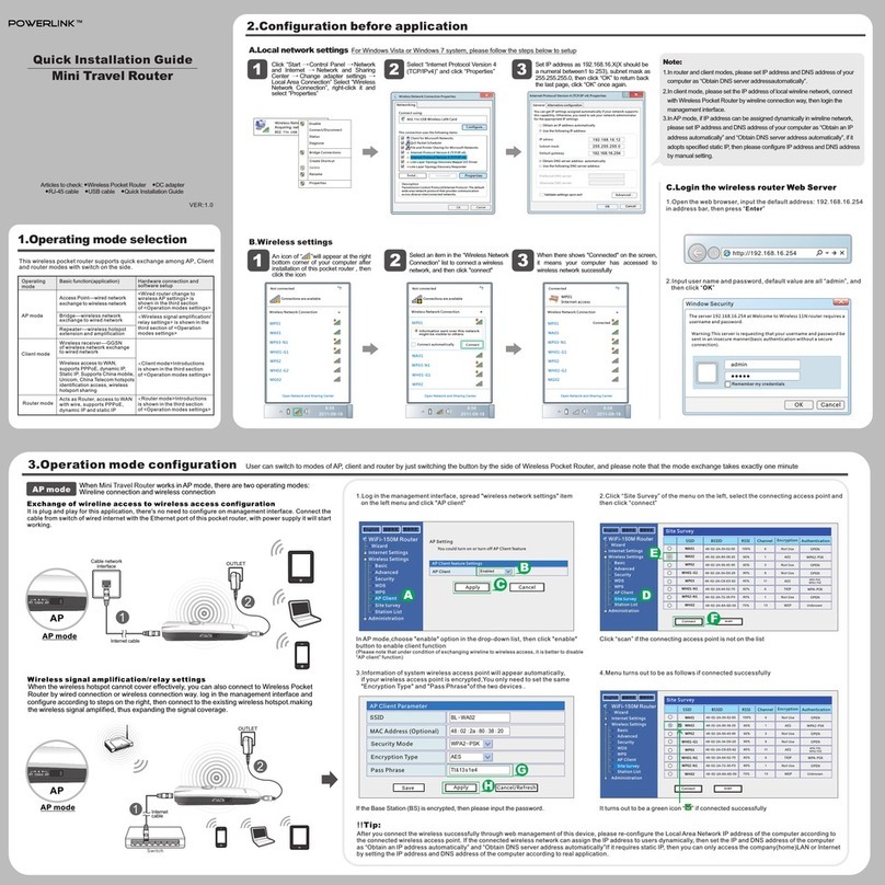 Premiertek POWERLINK PT-AP2403 Quick installation guide