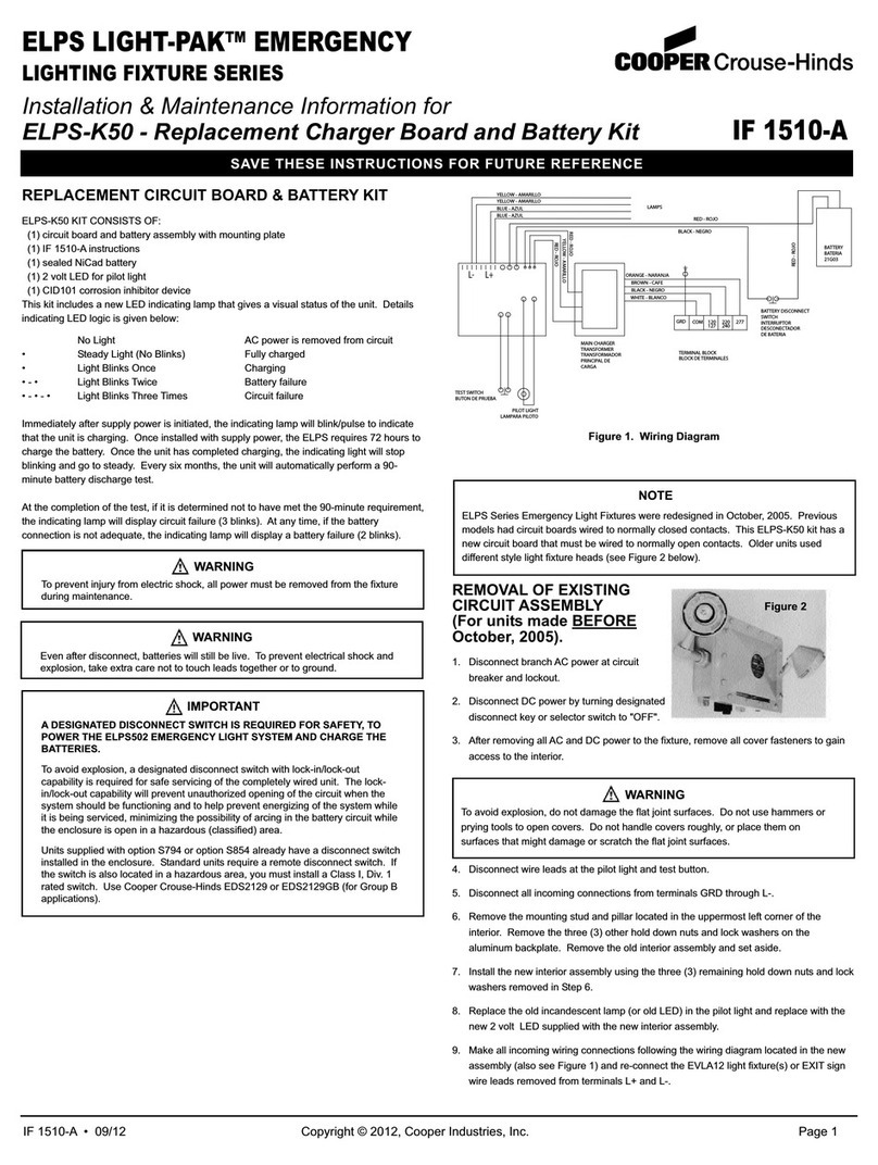 Cooper Crouse-Hinds ELPS LIGHT-PAK ELPS-K50 Installation & maintenance information