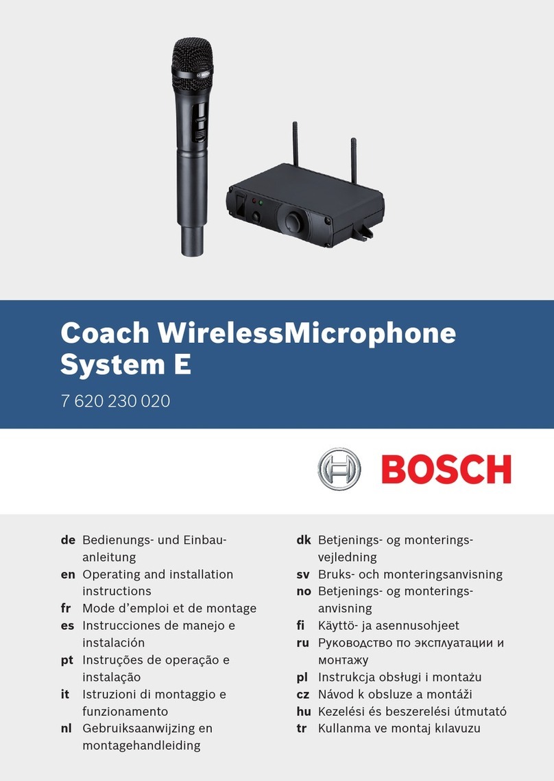 Bosch Coach WirelessMicrophone System E 7 620 230... User manual