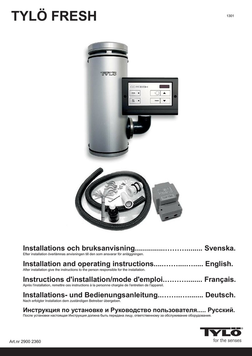 Tylo FRESH Installation and operating instructions