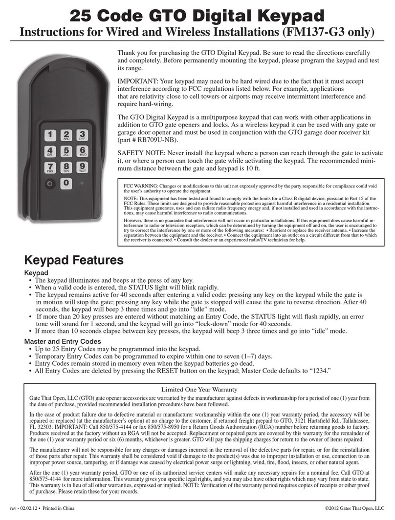 GTO FM137-G3 instructions