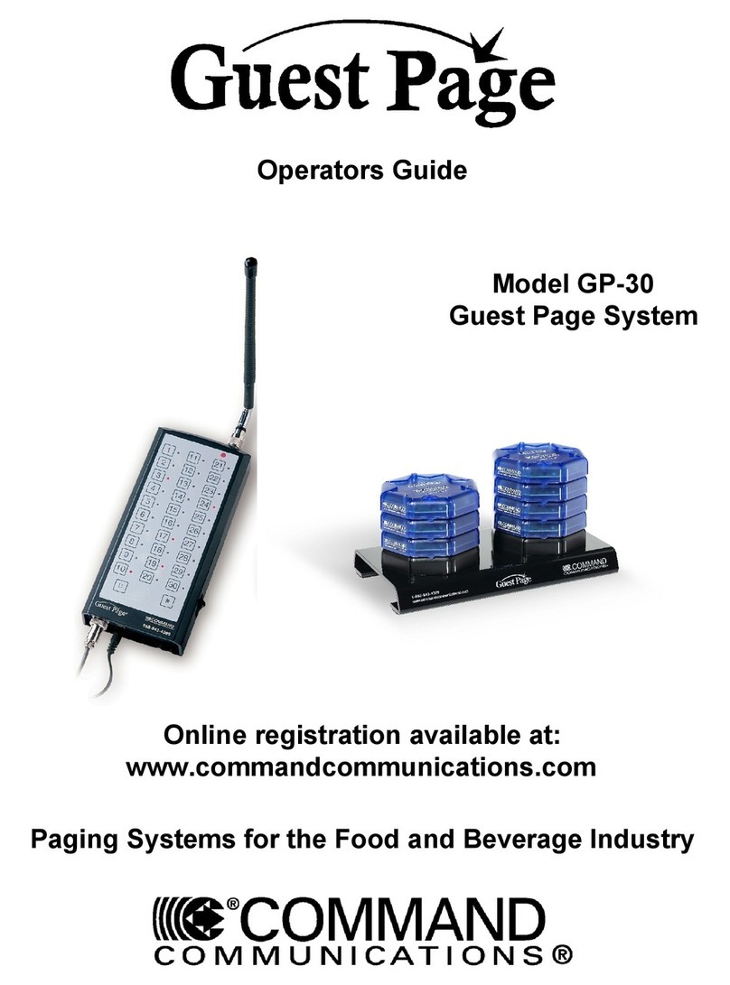Command Communications Guest Page GP-30 Operator's guide