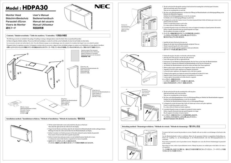 NEC HDPA30 user manual