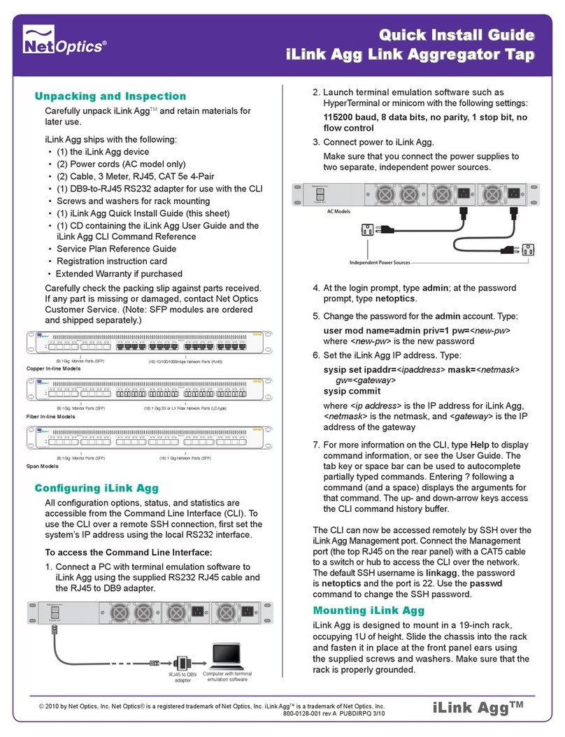 Net Optics iLink Agg Quick install guide