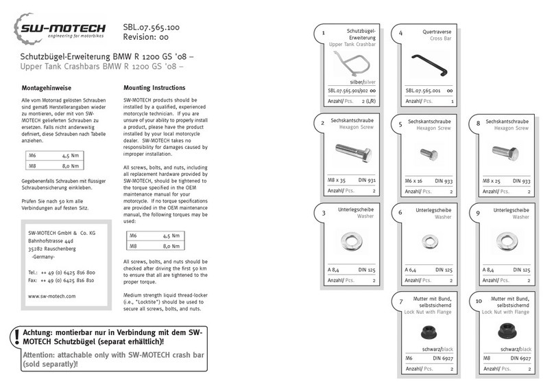 SW-Motech SBL.07.565.100 User manual SW-Motech SBL.07.565.100 User manual