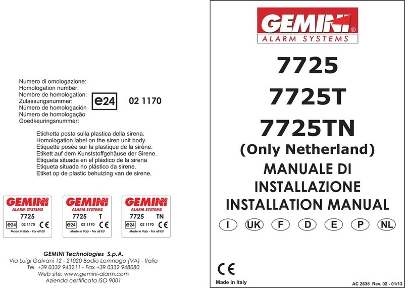 Gemini 7725T User manual