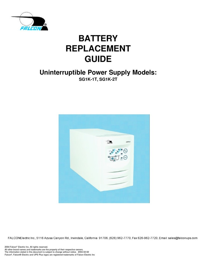 Falcon SG800-1, SG800-2 SG1K-1T, SG1K-2T SG2K-1T BATTERY REPLACEMENT GUIDE Falcon SG800-1, SG800-2 SG1K-1T, SG1K-2T SG2K-1T BATTERY REPLACEMENT GUIDE