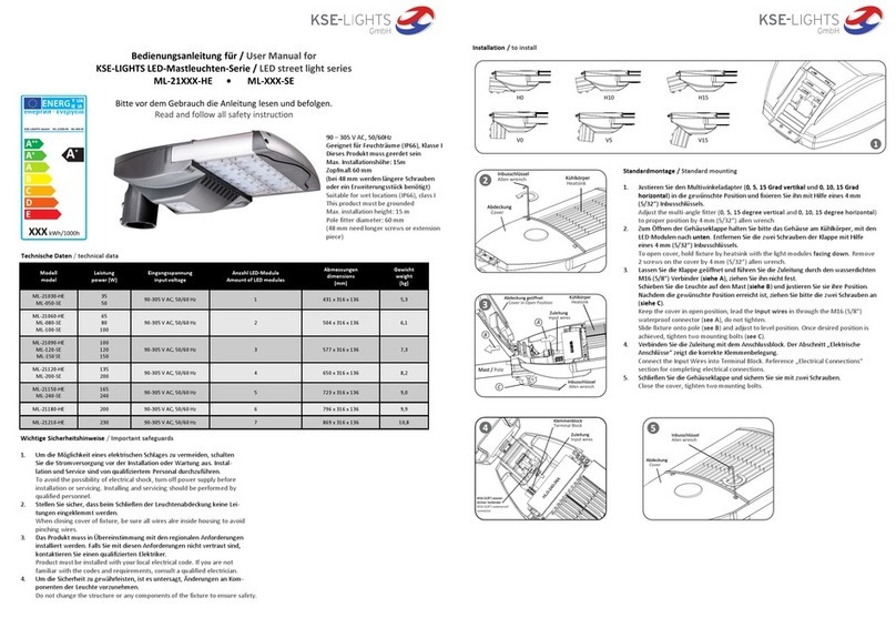 KSE-LIGHTS ML-21 HE Series user manual