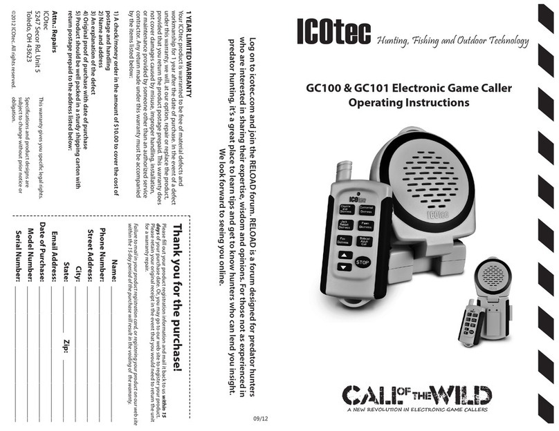 IcOtec Call of the Wild GC100 operating instructions