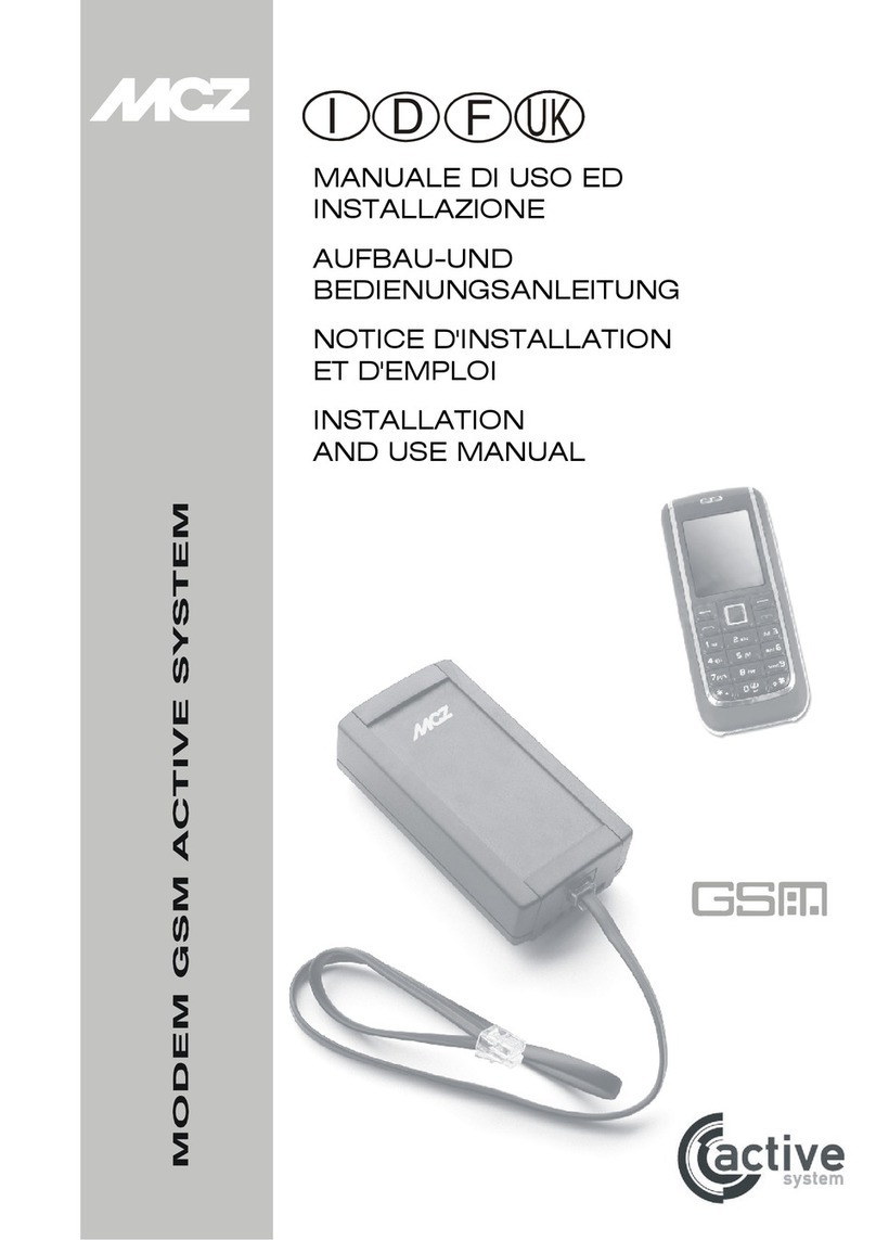 MCZ MczControl Installation and use manual