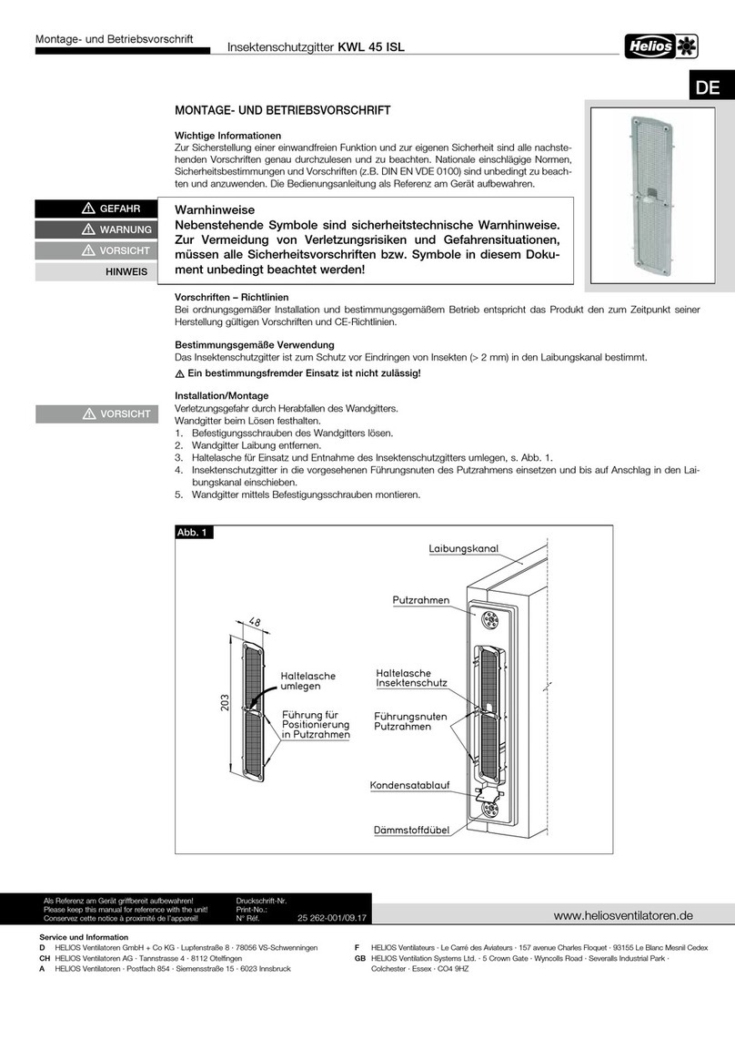 Helios KWL 45 ISL User manual