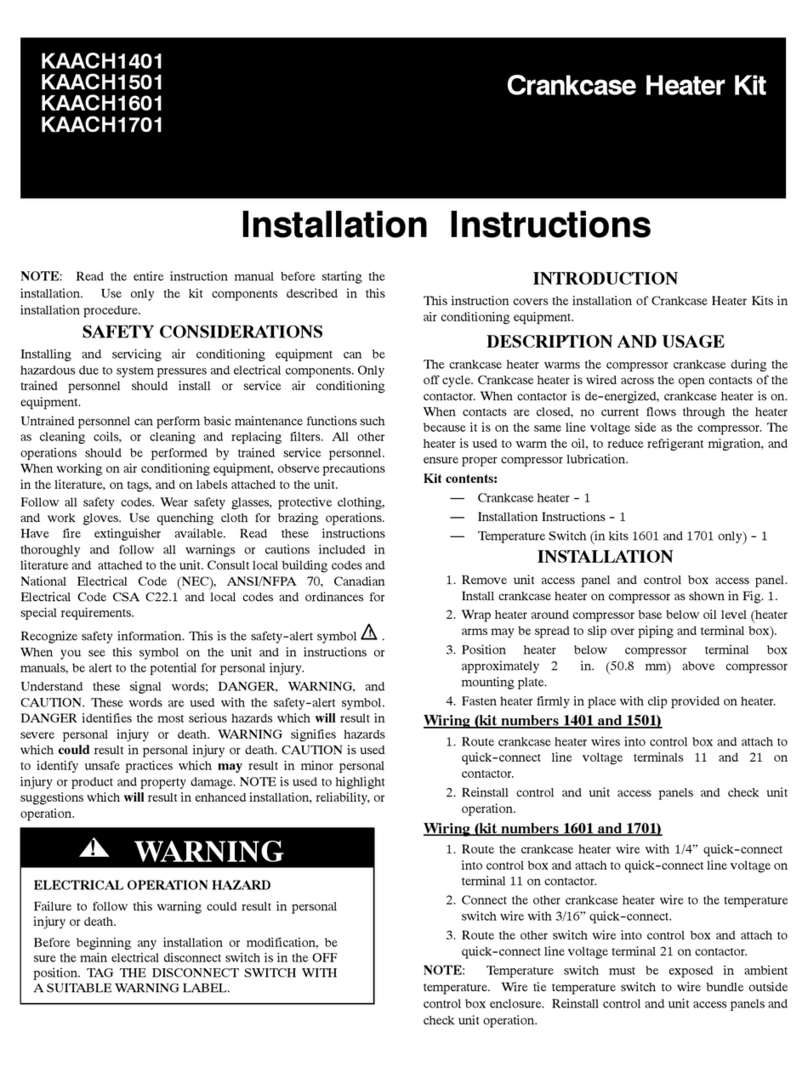 Carrier KAACH1401 installation instructions