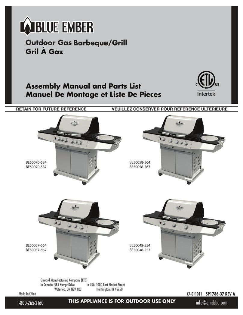Blue Ember BE50070-584 Assembly manual and parts list