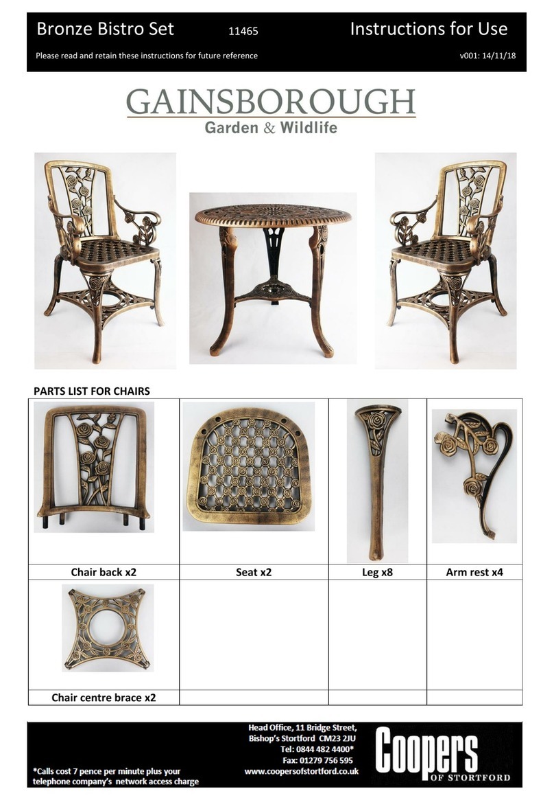 Coopers of Stortford Gainsborough Bronze Bistro Set User manual