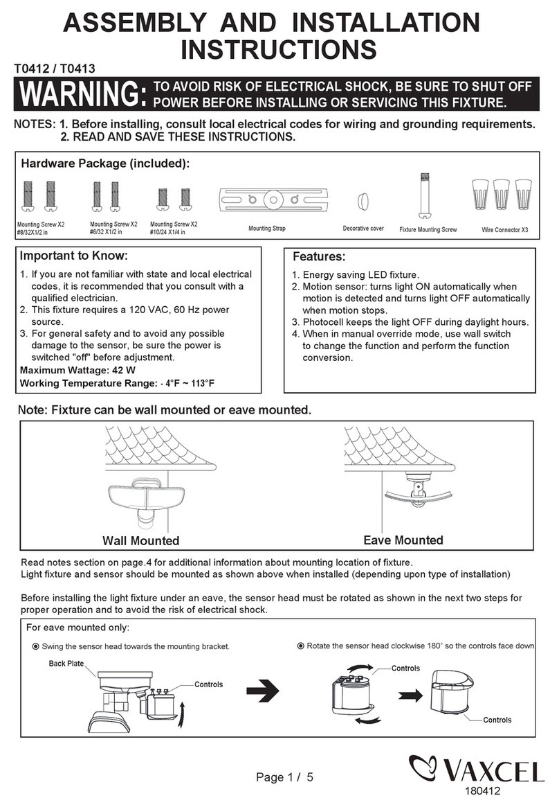 Vaxcel T0412 Instruction manual