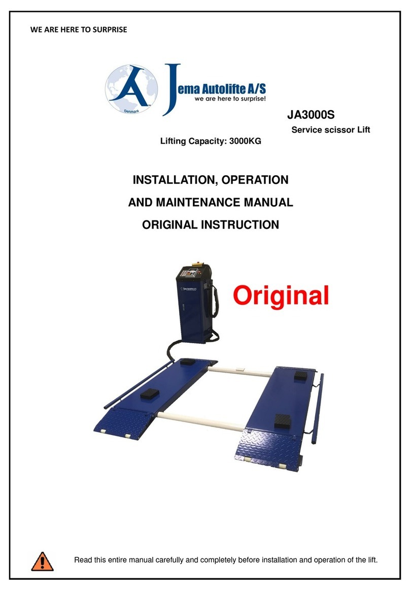 Jema Autolifte JA3000S User manual Jema Autolifte JA3000S User manual
