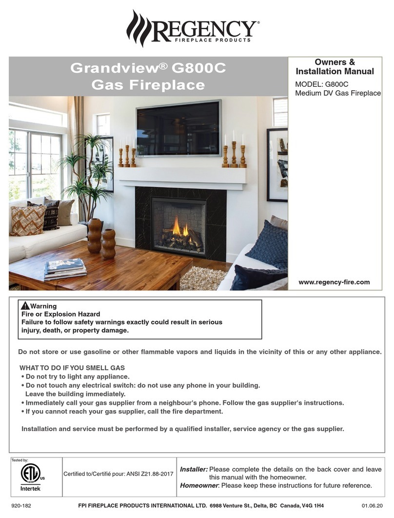 Regency Grandview G800C Owners & installation manual