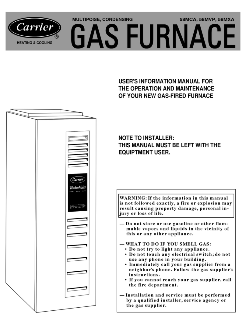 Carrier 58MCA Users information  manual for the operation and maintenance
