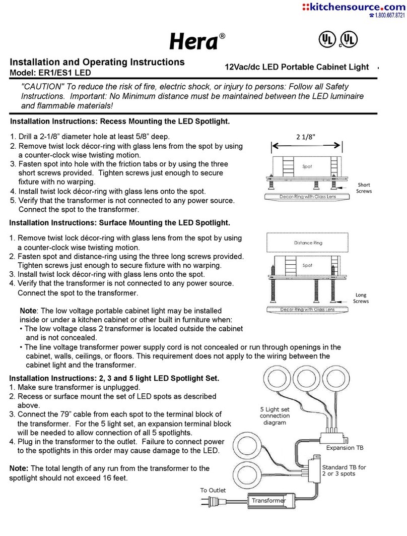 HERA ER1 LED Installation and operating instructions