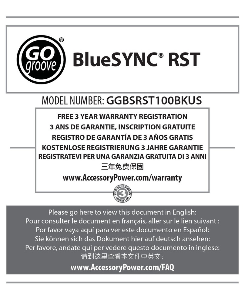 Go groove BlueSYNC RST GGBSRST100BKUS quick start guide