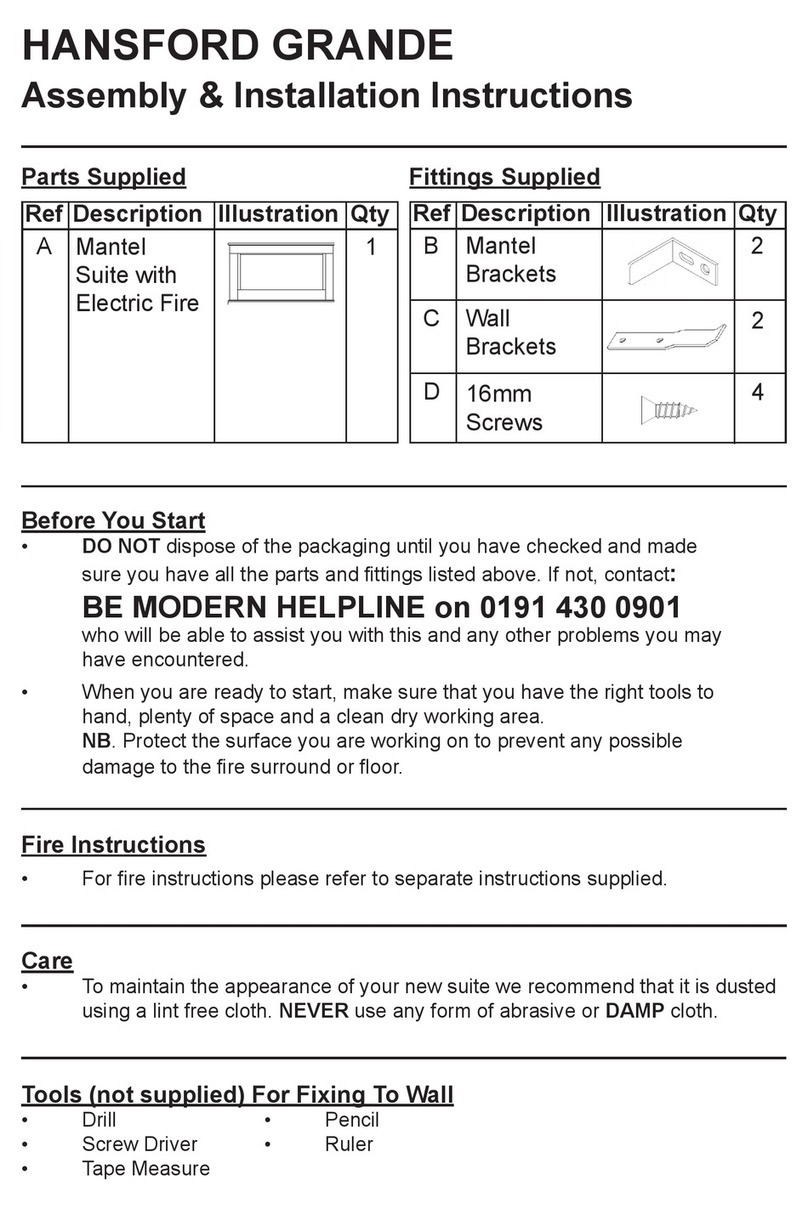 bemodern HANSFORD GRANDE Assembly/installation instructions bemodern HANSFORD GRANDE Assembly/installation instructions
