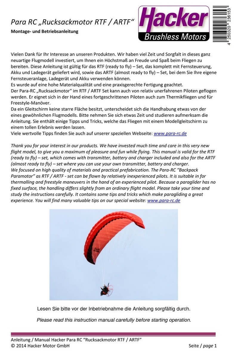 Hacker Motor Paramotor RTF User manual