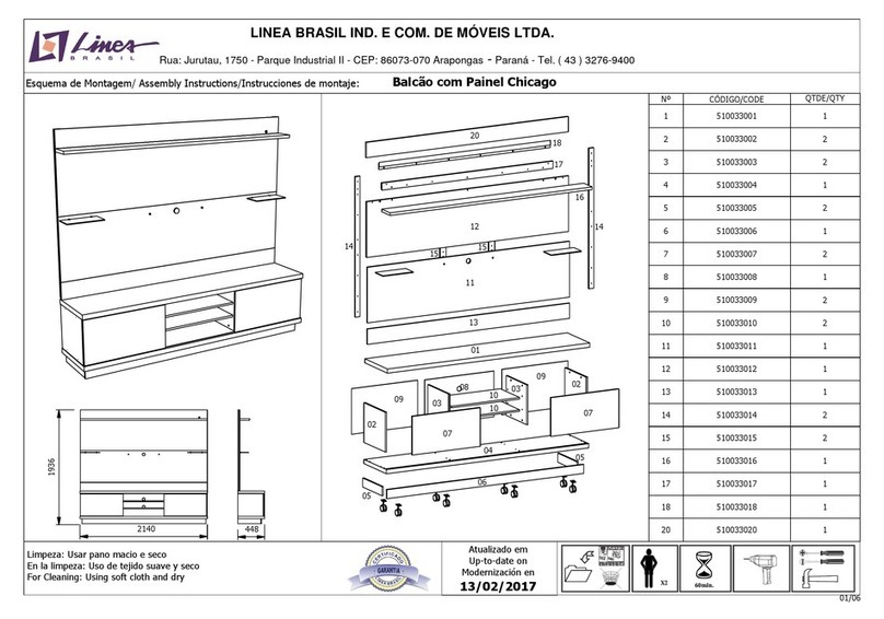 LINEA BRASIL Balcao com Painel Chicago Assembly instructions LINEA BRASIL Balcao com Painel Chicago Assembly instructions