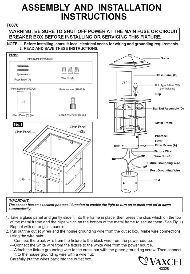 Vaxcel T0076 Assembly and installation instructions