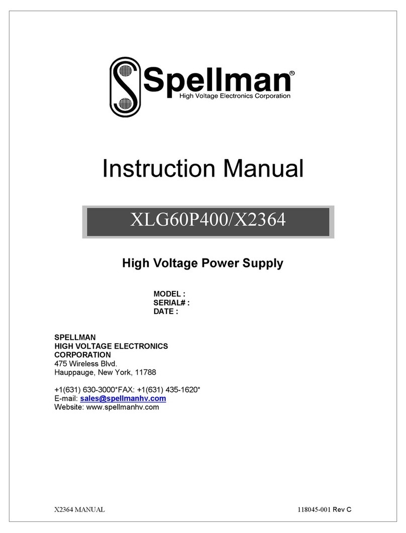 Spellman XLG60P400/X2364 User manual